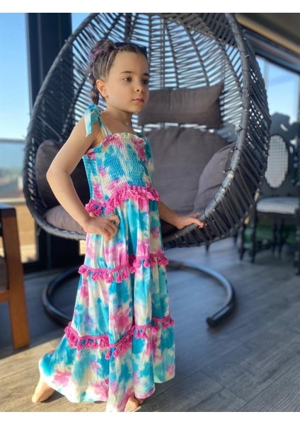 Kız Çocuk Gipeli Batik Elbise