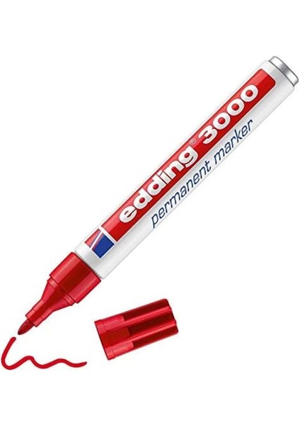 Permanent Markör Yuvarlak Uç Kırmızı ED-3000 ( 2 Adet )