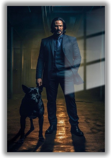 Temperli Gerçek Cam Tablo Film Karakteri John Wick