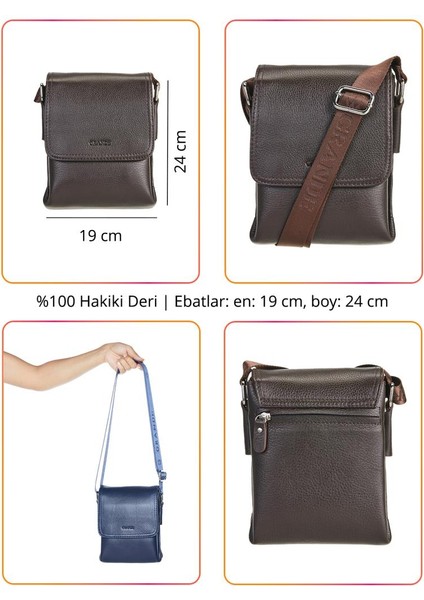 Grande Deri Erkek Postacı Çantası Siyah 4269
