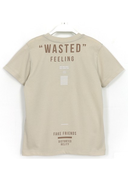 Wasted Feeling Slogan Baskılı Erkek Çocuk Yazlık Ikili Takım 8-15 Yaş Kahverengi 001-0001880 fiyatları