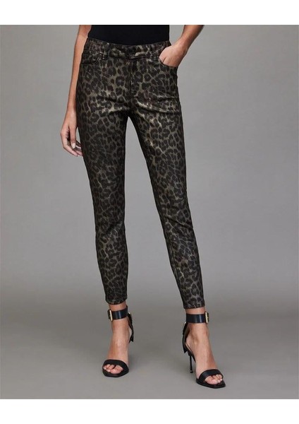 All Saints Orta Bel Leopar Desenli Jean