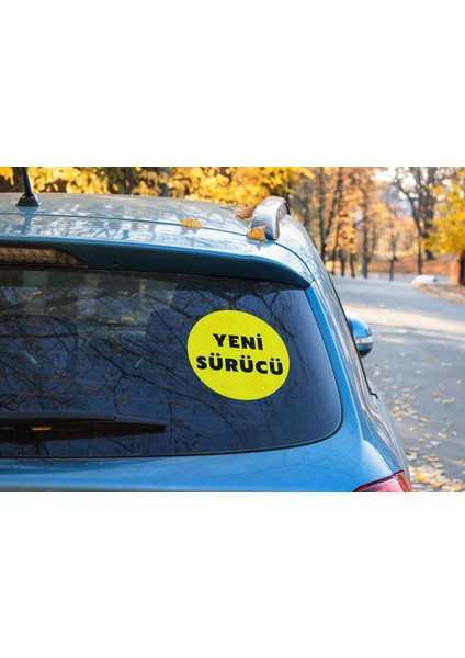 Yeni Sürücü Sticker Etiket 15CM - Sarı Renk - (araç camı içerisinde yapıştırılır)