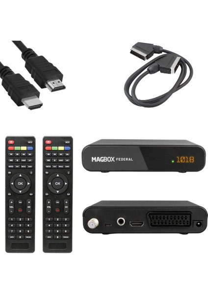 Magbox Federal Mini Kasalı Yedek Kumandalı Hd Uydu Alıcısı+ Scart Kablo