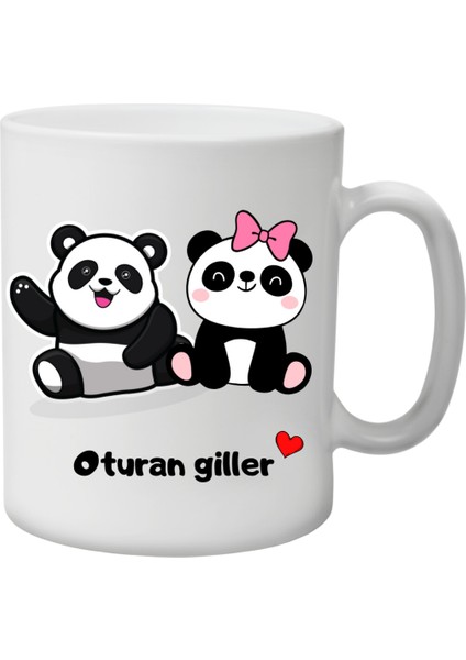 Ikili Panda Desenli Kupa