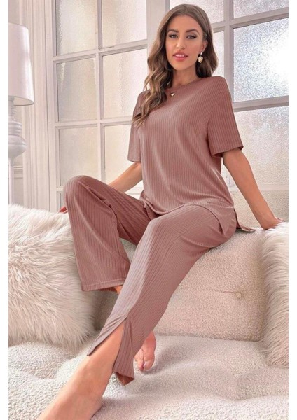 Viskon Vizon Yırtmaç Detaylı Ikili Takım modelleri