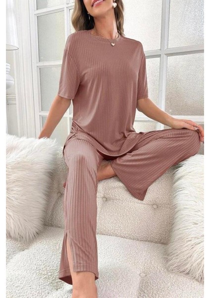 Viskon Vizon Yırtmaç Detaylı Ikili Takım fırsatları