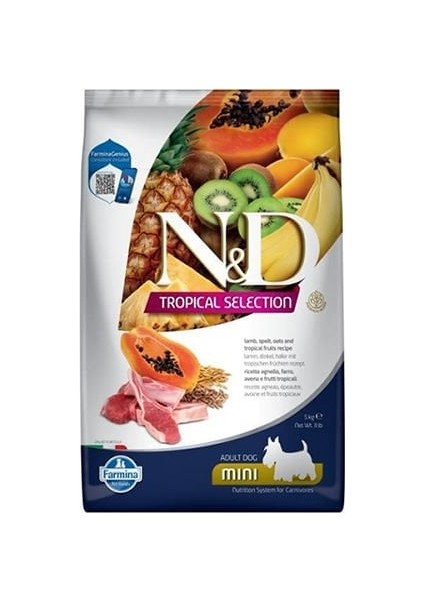 Nd Tropical Selection Kuzu Etli ve Tropical Meyveli Mini Irk Yetişkin Köpek Maması 5 kg