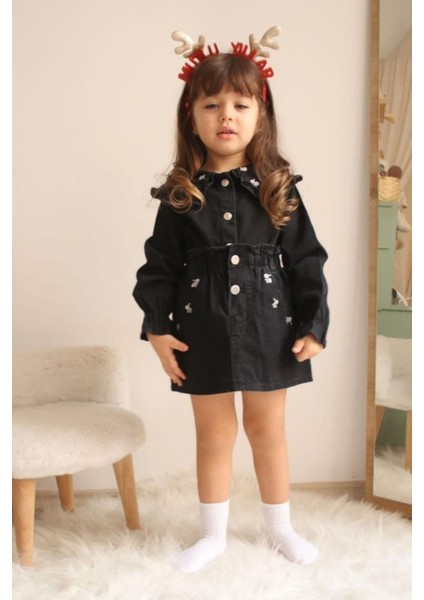 Kız Çocuk Etekli Kot Takım