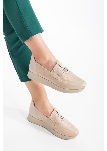 Süet ve Paraşüt Malzeme Taş Detaylı Bej Kadın Günlük Ayakkabı fiyatları