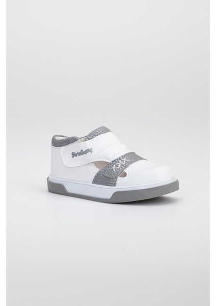 Şirinbebe Şiringenç Dikiş Detaylı Iki Cırtlı Beyaz Kız Ilkadım Bebek Çocuk Ayakkabısı indirimleri