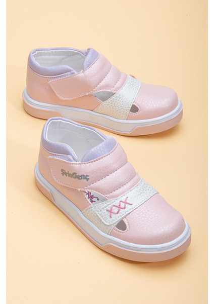 Şirinbebe Şiringenç Dikiş Detaylı Iki Cırtlı Pudra Kız Ilkadım Bebek Çocuk Ayakkabısı modelleri