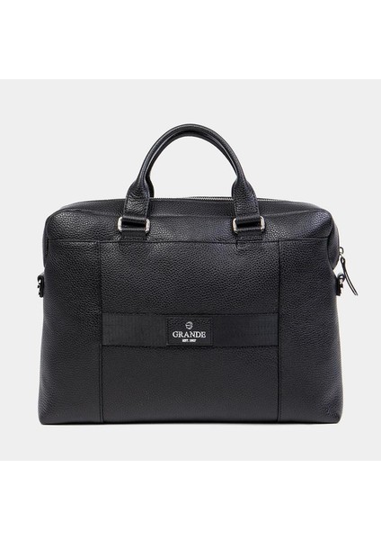 Grande Erkek Deri Evrak Çantası Siyah 9003