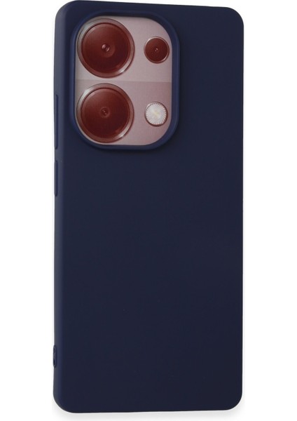 Xiaomi Redmi Note 13 Pro 4g Kılıf Kamera Korumalı Soft Silinebilir Parmak İzi Tutmaz Soft Liquid Silikon - Lacivert