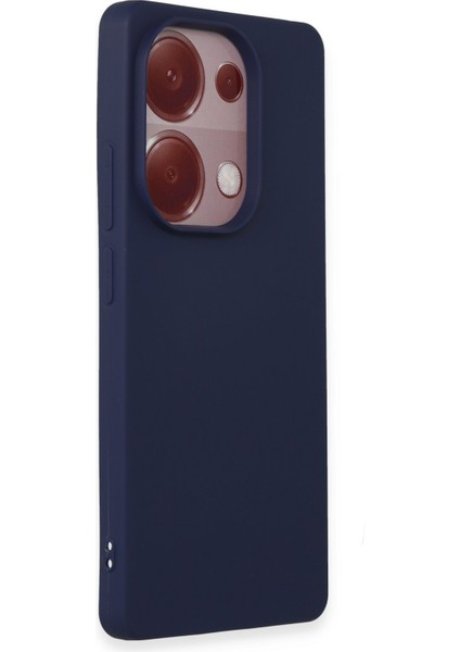Xiaomi Redmi Note 13 Pro 4g Kılıf Kamera Korumalı Soft Silinebilir Parmak İzi Tutmaz Soft Liquid Silikon - Lacivert