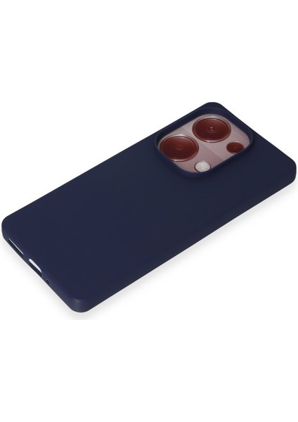 Xiaomi Redmi Note 13 Pro 4g Kılıf Kamera Korumalı Soft Silinebilir Parmak İzi Tutmaz Soft Liquid Silikon - Lacivert