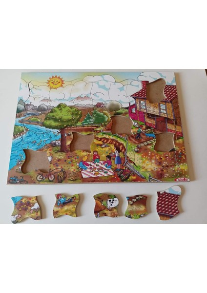Ilkbahar Mevsim Ahşap Yapboz Puzzle 25X35 Cm. 35 Parça
