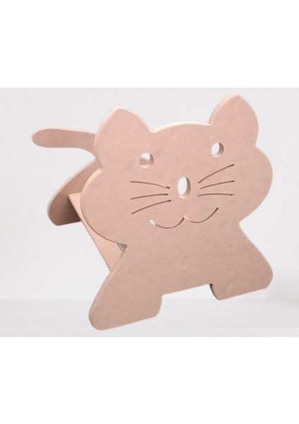 Hobi Adn 90369 Model Kedi Mama ve Su Kabı Seti Mdf Ham Paslanmaz Tabak El Yapım