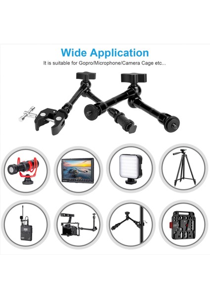 11" Inç Magic Arm Sihirli Kol + Super Crab Clamp Kelepçe + Telefon Tutucu