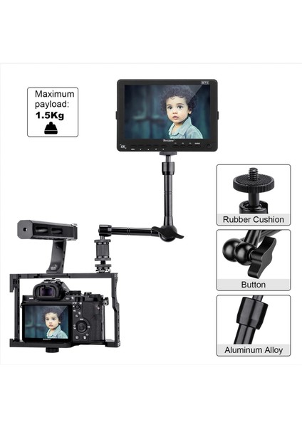 11" Inç Magic Arm Sihirli Kol + Super Crab Clamp Kelepçe + Telefon Tutucu