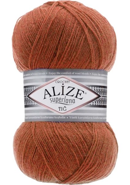 Süperlana Tığ El Örgü İpi (5 Li Paket) - 36-Taba