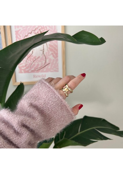 Gold Tasarım Düğüm Yüzük