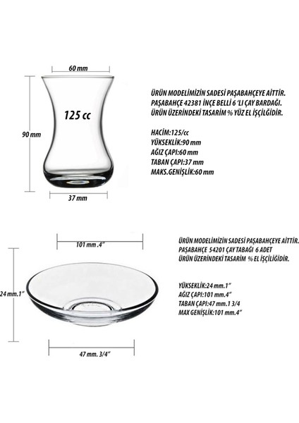 Ince Belli Yıldız Dekor 12 Parça 6 Kişilik Çay Takımı modelleri