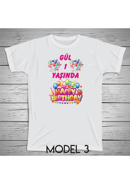 Kişiye Özel Isim Baskılı Doğum Günü T-Shirt Micro Polyester Terletmez