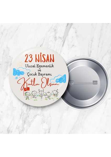23 Nisan Ulusal Egemenlik ve Çocuk Bayramı Rozeti 58 mm Büyük Boy (Model No: 04)