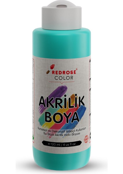 Turkuaz Akrilik Boya 120 ml Sanatsal, Dekoratif, Hobi Amaçlı, Canlı Renkler