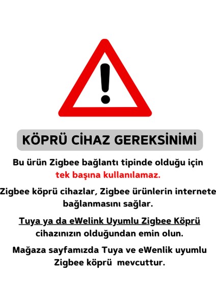 Zigbee Su Baskını Sensörü ( Tuya, Smart Life, Sonoff eWelink, Home Assistant, Zigbee2MQTT Uyumlu )