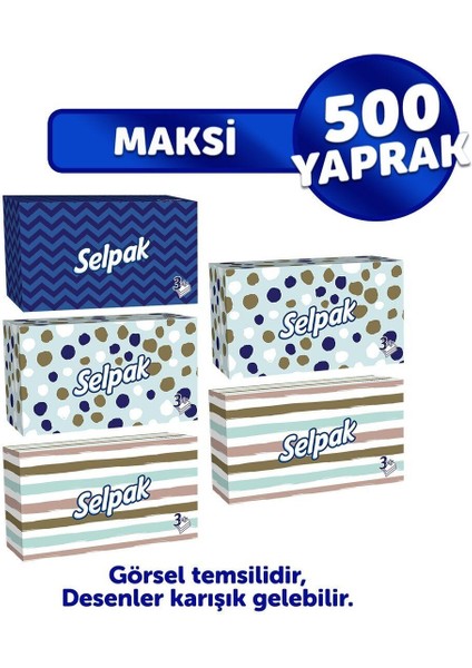 Maksi Kutu Mendil 5 x 100 Yaprak