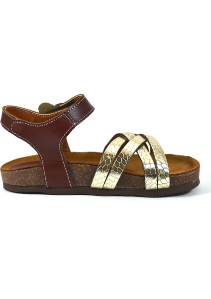 LV.045 Kahverengi Kız Çocuk Sandalet modelleri