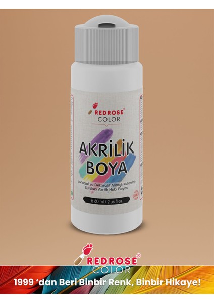 Beyaz Akrilik Boya 60 ml Sanatsal, Dekoratif, Hobi Amaçlı, Canlı Renkler