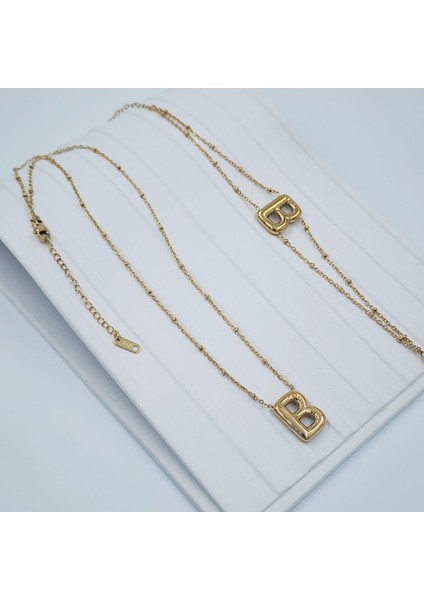 Çelik Gold Balon B Harfi Kombin-Kolye,bileklik Kombin fiyatları