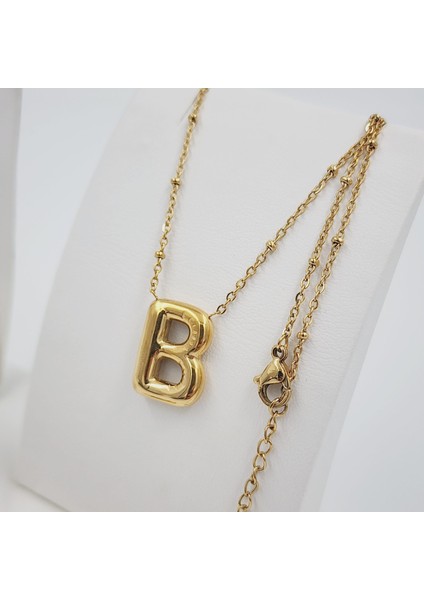 Çelik Gold Balon B Harfi Kombin-Kolye,bileklik Kombin indirimleri