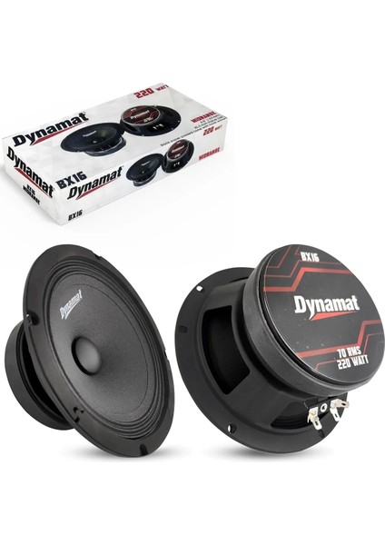Oto Midrange 16CM 220W 70RMS Dynamat Bx-16