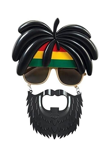 Colezium15 Rasta Peruklu Rasta Sakallı Bob Marley Bıyıklı Parti Gözlüğü 27X18 cm (Clz) modelleri