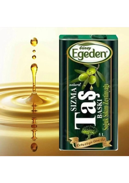 Egeden 0.3 Asit Naturel Sızma Soğuk Sıkım Taş Baskı Zeytinyağı 5 Lt