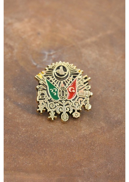 089 9000 Altın Osmanlı Tuğrası Yaka Rozeti Standart Standart
