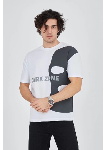 Erkek Baskılı T-Shirt - Beyaz