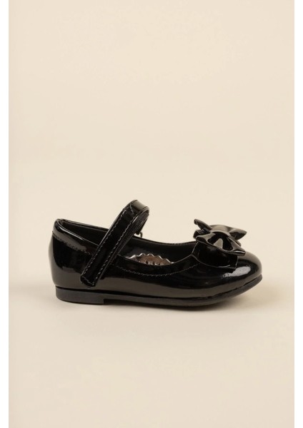 Eylül Termo Kaymaz Taban Boğma Fiyonklu Cırtlı Çocuk Babet Rugan Siyah fırsatları