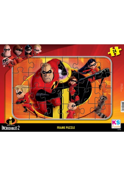 Incredibles Family İnanilmaz Aile 2 Frame Puzzle 24'Lü