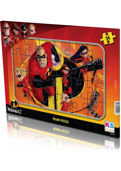 Incredibles Family İnanilmaz Aile 2 Frame Puzzle 24'Lü