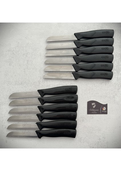 Işıltılı Meyve ve Sebze Bıçağı 12'li Siyah