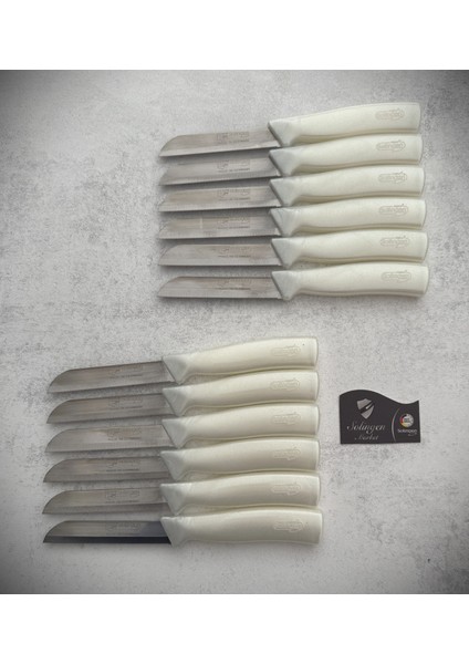 Işıltılı Meyve ve Sebze Bıçağı 12'li Beyaz