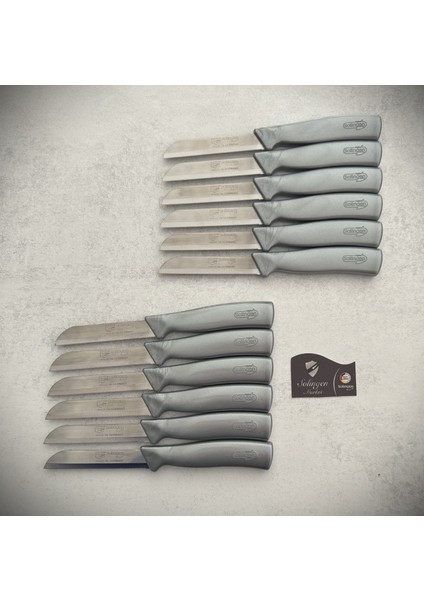 Işıltılı Meyve ve Sebze Bıçağı 12'li Gri