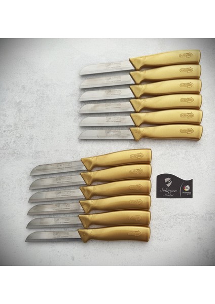 Işıltılı Meyve ve Sebze Bıçağı 12'li Gold