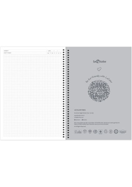 Fines Ofis Defter A4 Spiralli Kareli Yeşil fırsatları