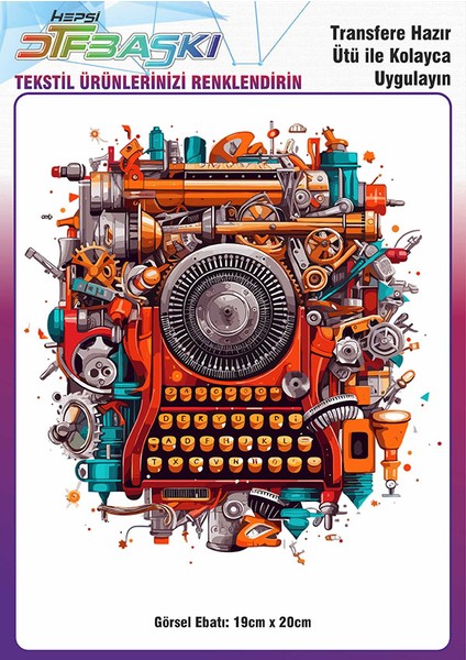 Vintage Ütü ile Yapışan Tişört Tekstil Dtf Baskı